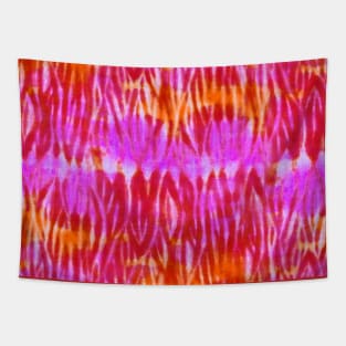 Bright Red and Orange Shibori Tapestry