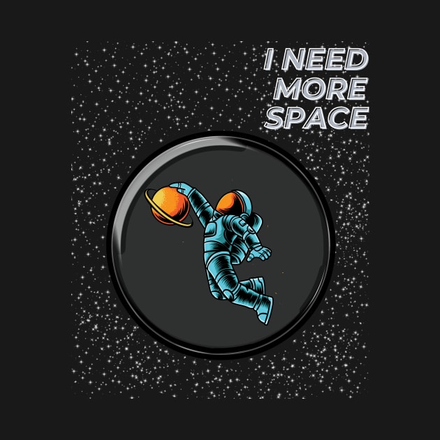 Funny Basketball Astronaut Art Design Pun by mieeewoArt