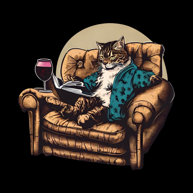 Cat sitting on the sofa by Calisi