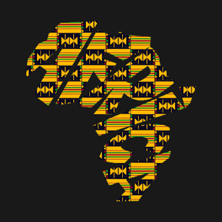 Africa Map with Kente Pattern, African Style T-Shirt