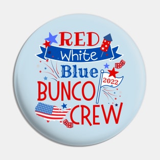 Bunco Crew Fourth of July America Patriotic Dice Game Pin