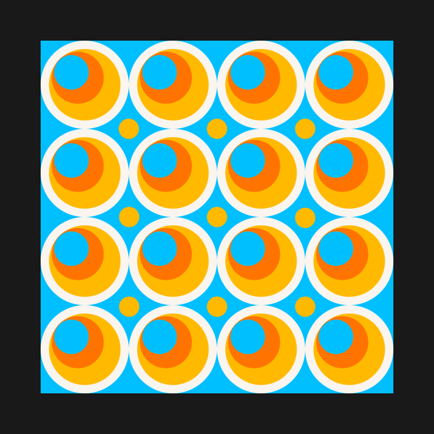 blue yellow and oragne geometrical design by pauloneill-art