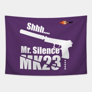 GUN MK 23 (white) Tapestry