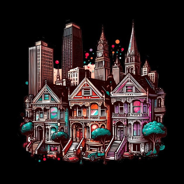 The Painted Ladies landmarks by Sil Ly