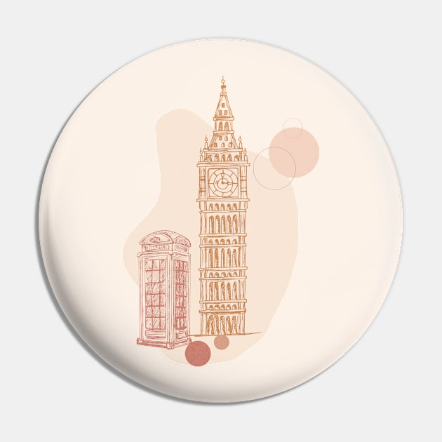 Abstract Watch Tower London Pin by ArunikaPrints