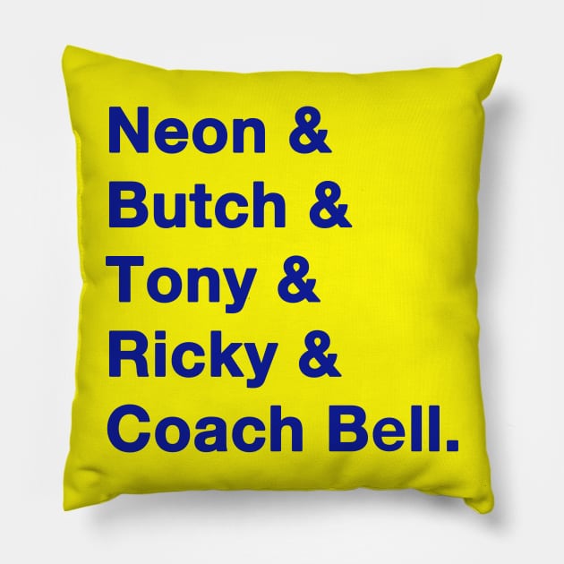 Blue Chips Names Pillow by IdenticalExposure