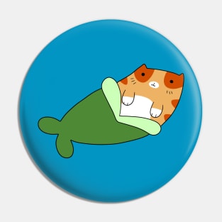 Mermaid Orange Tabby Cat Pin