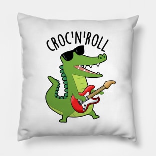 Croc N Roll Funny Crocodile Puns Pillow