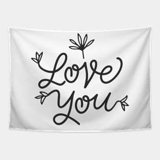 Love You (Black) Tapestry