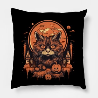 Manx Cat Halloween, Cat Lover Pillow