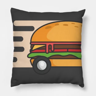 Fast Food Hamburger T-shirt Pillow