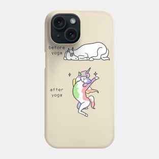 Before and After Yoga Unicorn Phone Case