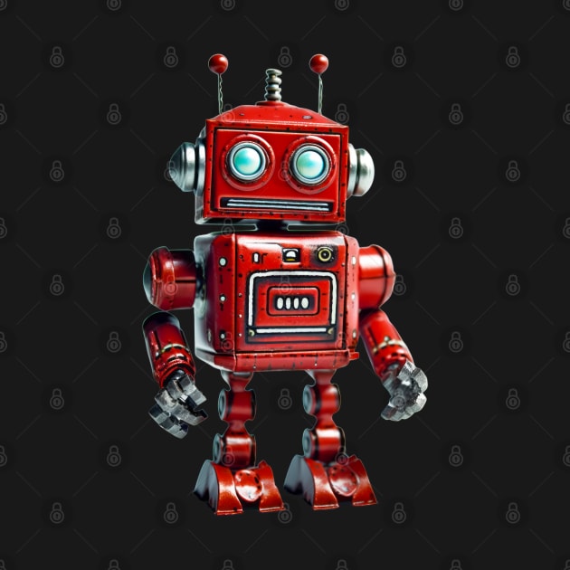 Robotic Retro Cute Red Kid's Toy - 3D Character Design by Lematworks