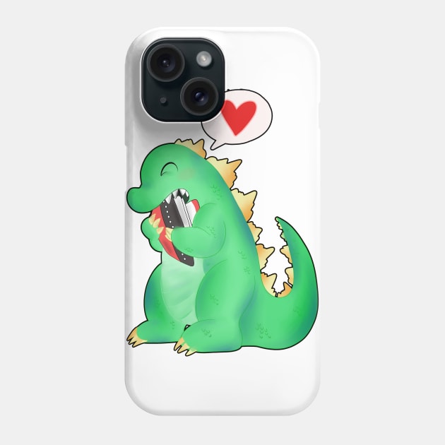 Godzilla Snack Time Phone Case by Sam Sawyer