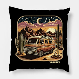 Campervan in the desert Pillow