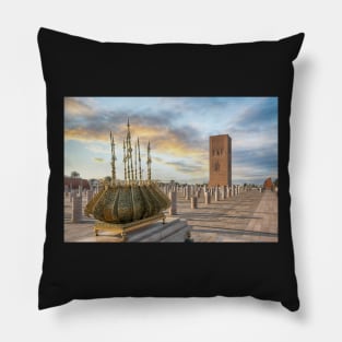 Hassan Tower in Rabat, Morocco Pillow