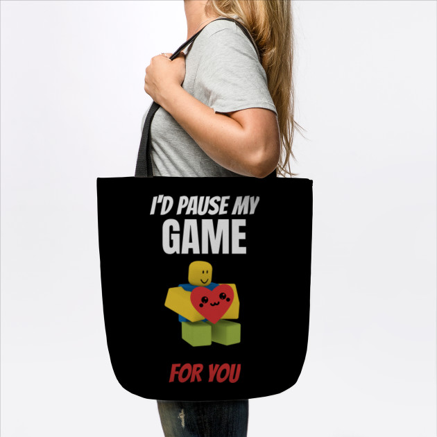 Roblox Noob With Heart I D Pause My Game For You Valentines Day Gamer Gift V Day Roblox Noob Tote Teepublic - roblox noob with heart i d pause my game for you valentines day gamer gift v day ipad case skin by smoothnoob redbubble