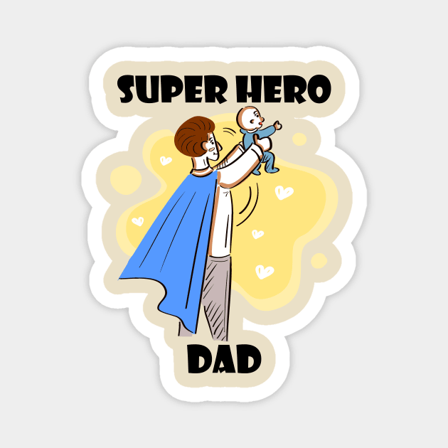 Super Hero Dad Magnet by Linda Glits