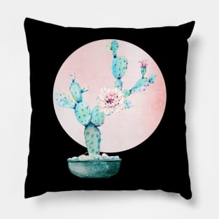 Rose Gold Potted Cactus Sun Pillow