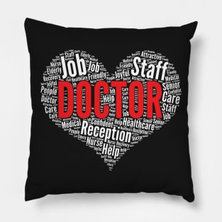 Doctor DR Job Heart Shape Word Cloud Design product Pillow