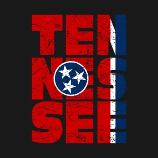 Vintage Tennessee flag with stars USA T-Shirt