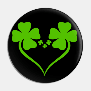 Irish Shamrock Heart Pin