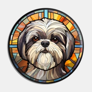 Stained Glass Shih Tzu Dog Pin