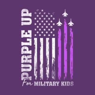 Purple Up For Military Kids Military Child American Flag Air Force T-Shirt