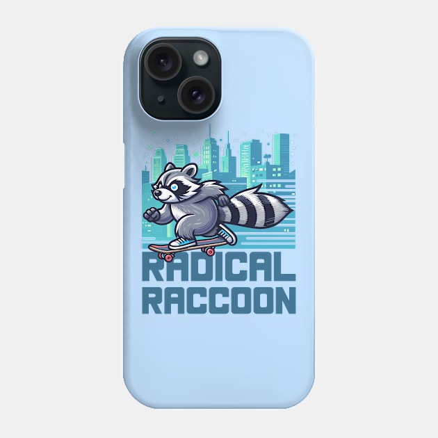 Radical Raccoon: Urban Skateboarder Phone Case by SimplyIdeas