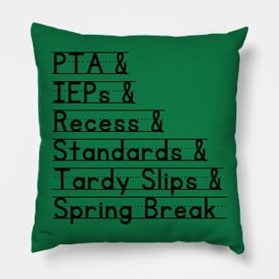 School List Pillow