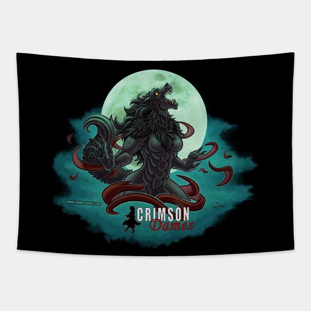 Crimson Dames - Orphan Shewolf - Art on Front Tapestry by Ciel of Studio-Aegis
