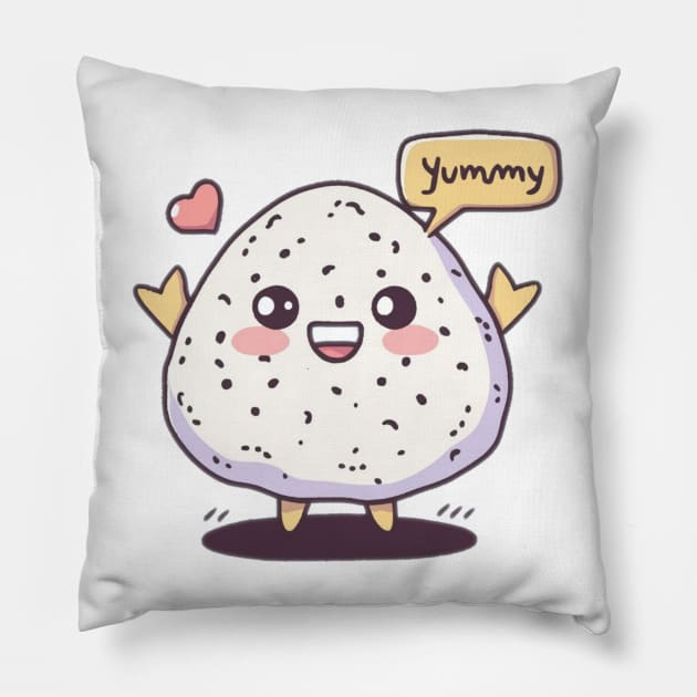 Yummy onigiri Pillow by Ridzdesign