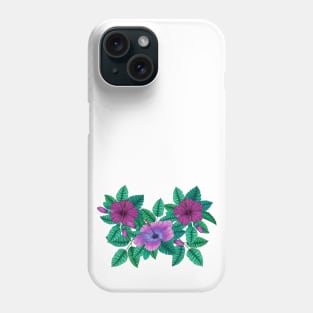 Colorful hibiscus flowers Phone Case