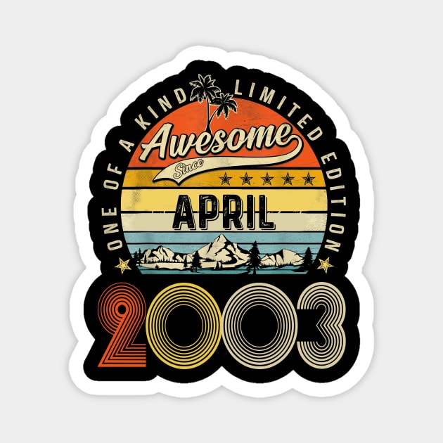 Awesome Since April 2003 Vintage 20th Birthday Magnet by Vintage White Rose Bouquets