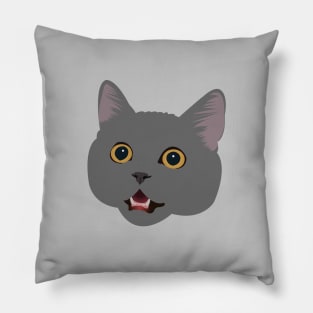 Grey British Shorthair Cat Pillow