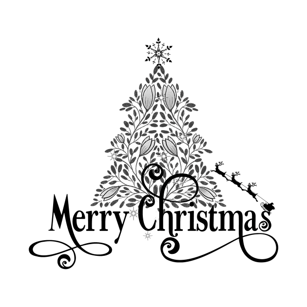 Black and White Christmas Tree design by TextureMerch