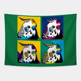 Pop Budgerigar Art - Cool Birds Tapestry