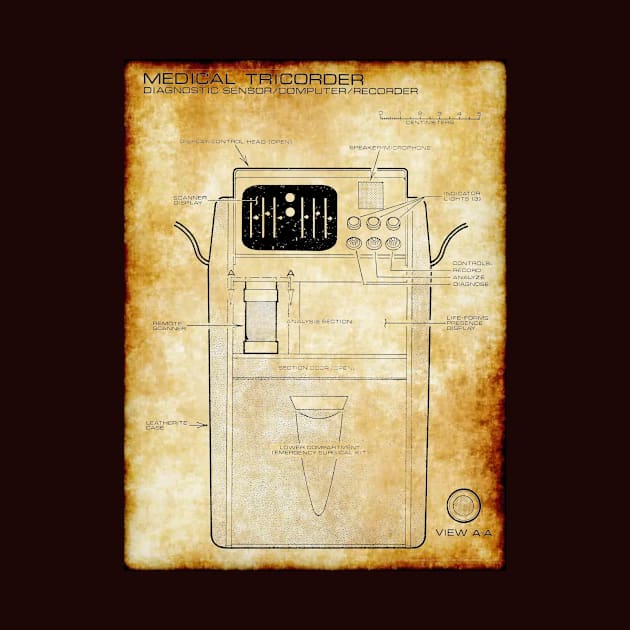 Parchment Showing Futuristic Medical Scanner by Starbase79