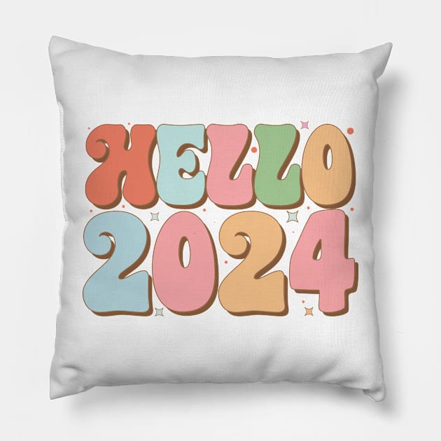 Hello 2024 Pillow by MZeeDesigns