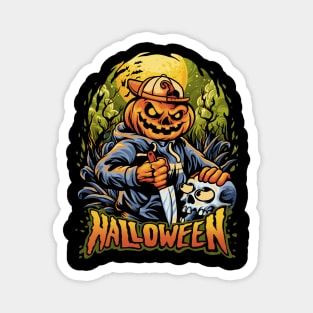 Halloween Boy Pumkin With Text Magnet