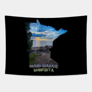 Minnesota State Outline - Grand Marais Tapestry