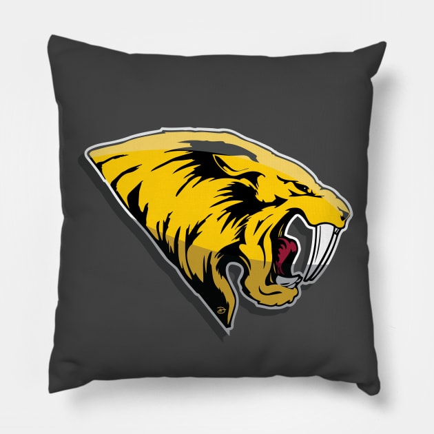 Sabercat Football Primary Logo Pillow by dhartist