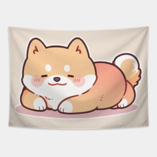 Sleeping Anime Shiba Inu In Kawaii Japanese Aesthetic Tapestry