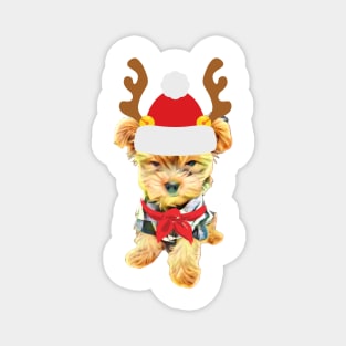 Deer Puppy Christmas gifts, Dog, Holiday gift Magnet