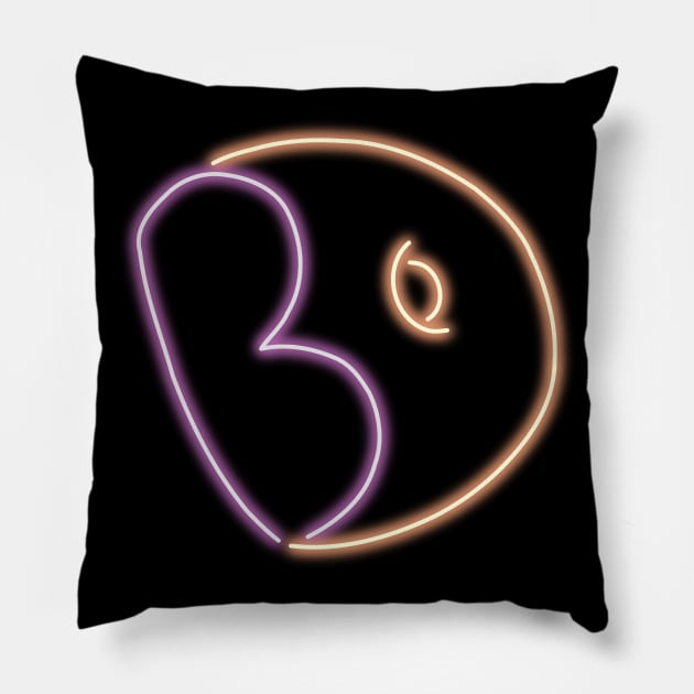 Neon Big Donut Logo from Steven Universe Top Left / Patterned Pillow by gkillerb