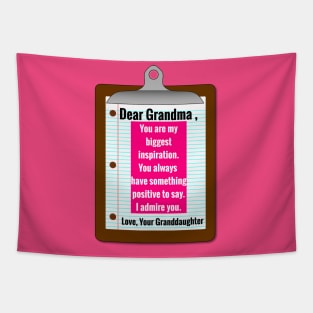 Dear Grandma: Special Personalized Message to Grandma From Granddaughter - Gifts Grandmothers Will Love Tapestry