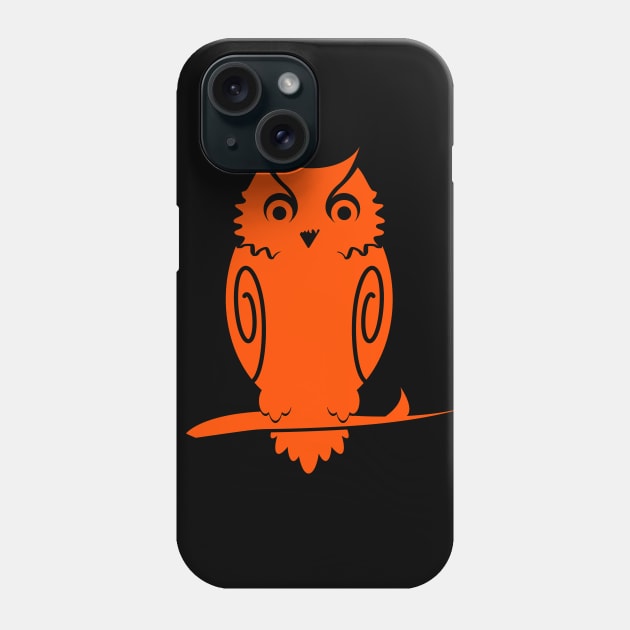 Orange owl halloween Phone Case by cypryanus