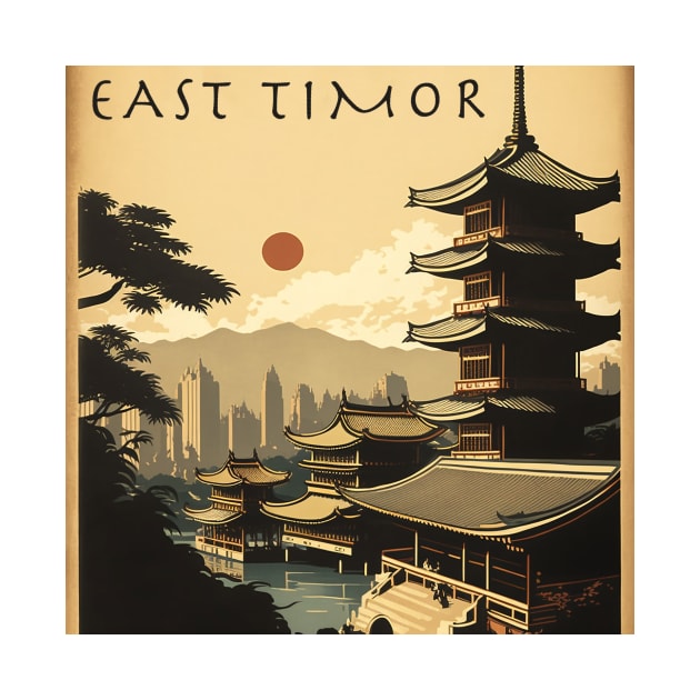 East Timor Vintage Travel Art Poster by OldTravelArt