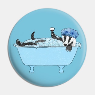 Bathing Badger Pin