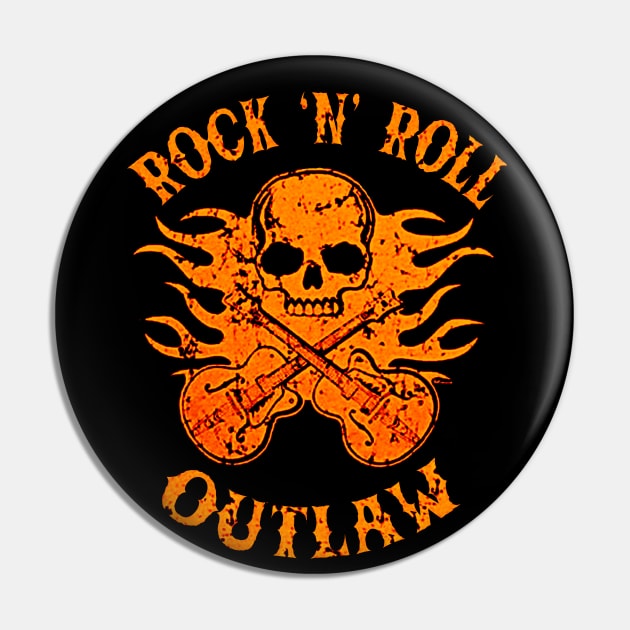 Rock 'n' Roll Outlaw (Colour) Pin by CosmicAngerDesign